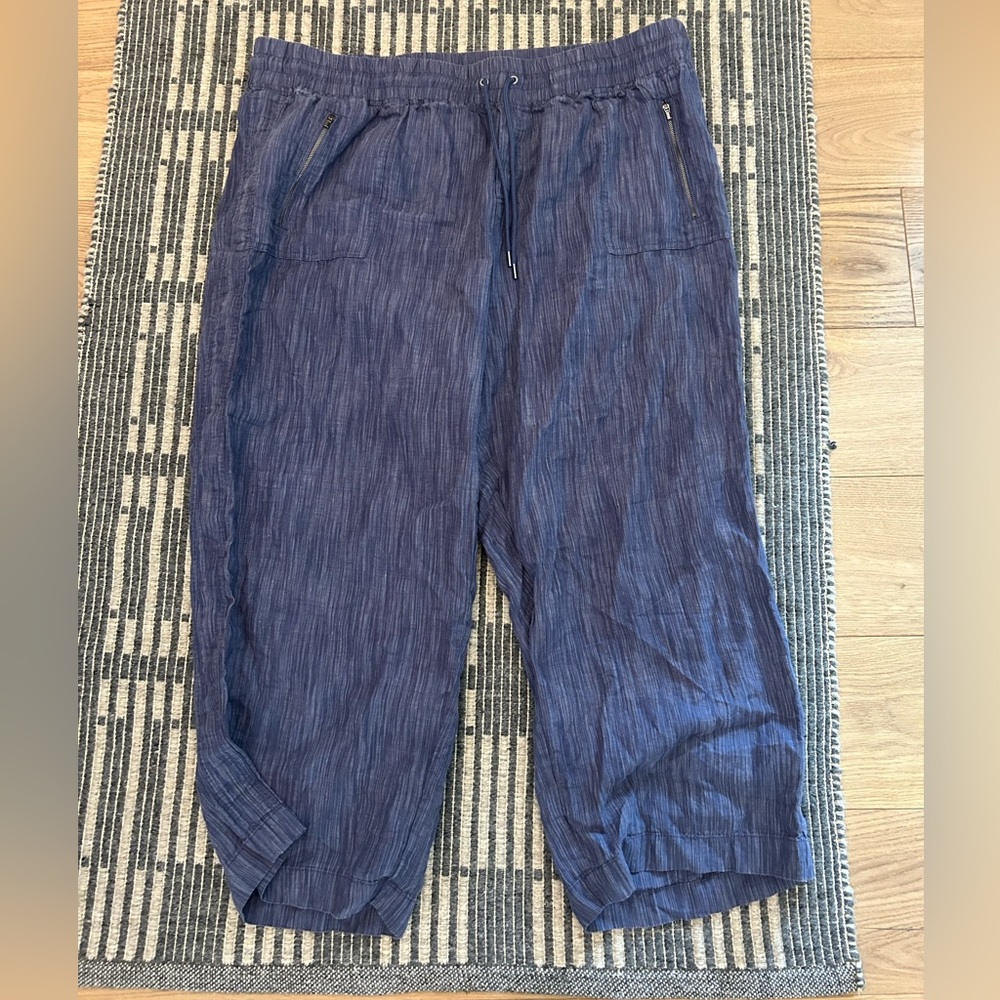 Athleta Cabo Linen Textured Wide legged pants